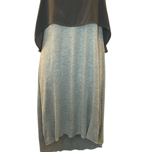 All Saints Scoop Neck Graduated Length Gray Dress Silk Top Jersey Skirt Size 8 - Picture 5 of 10